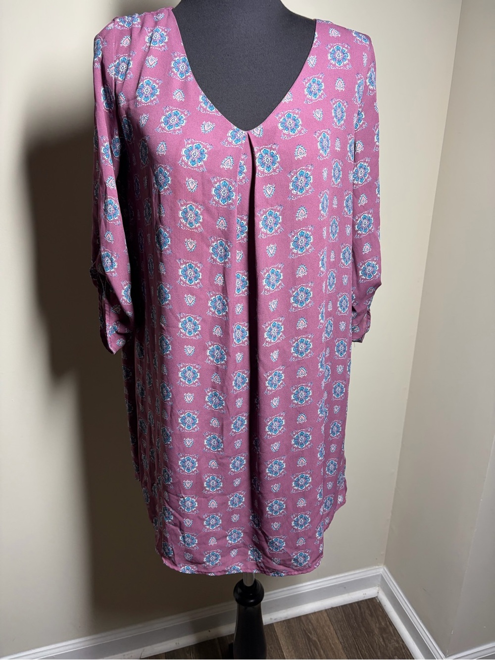 Pink Rose Mauve Paisley Print Blouse
